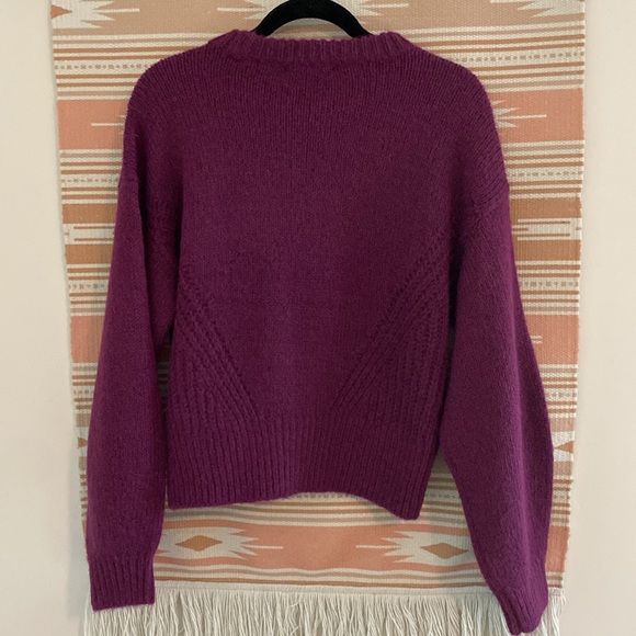 Madewell Simone Balloon Sleeve Sweater in Mulled Wine NWOT - Picture 4 of 7